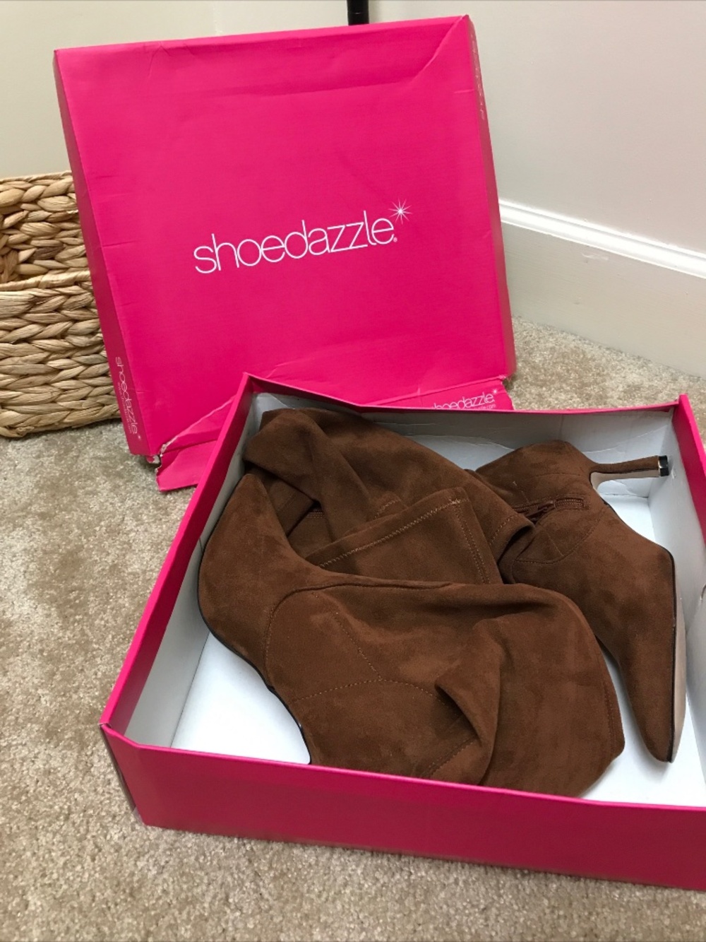 Suede knee-high boots